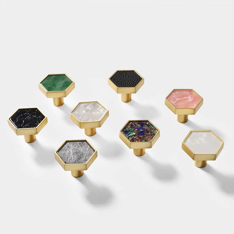 亜鉛合金の六角ノブの花の家の装飾のハンドルおよび家具の付属品