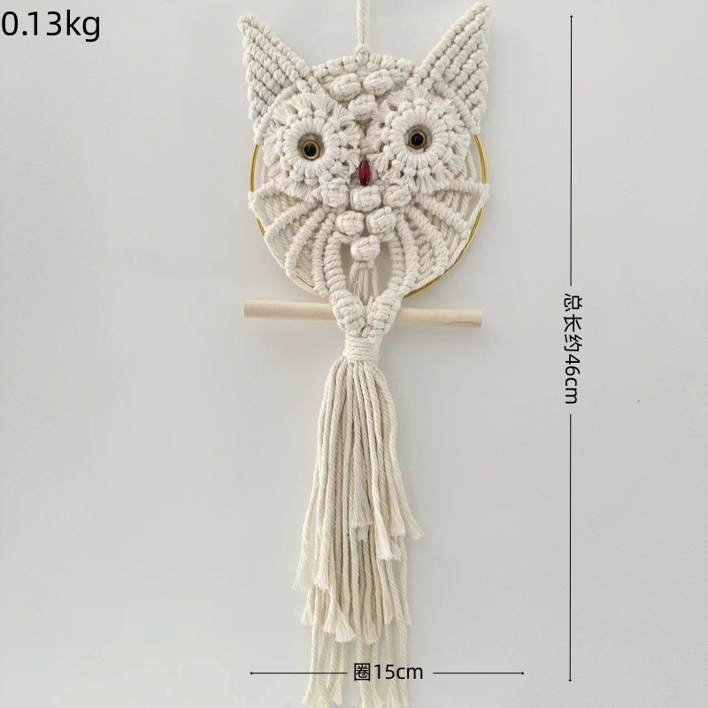 ホワイト 製品 名前 モダン コットンロープ タペストリー 壁飾り